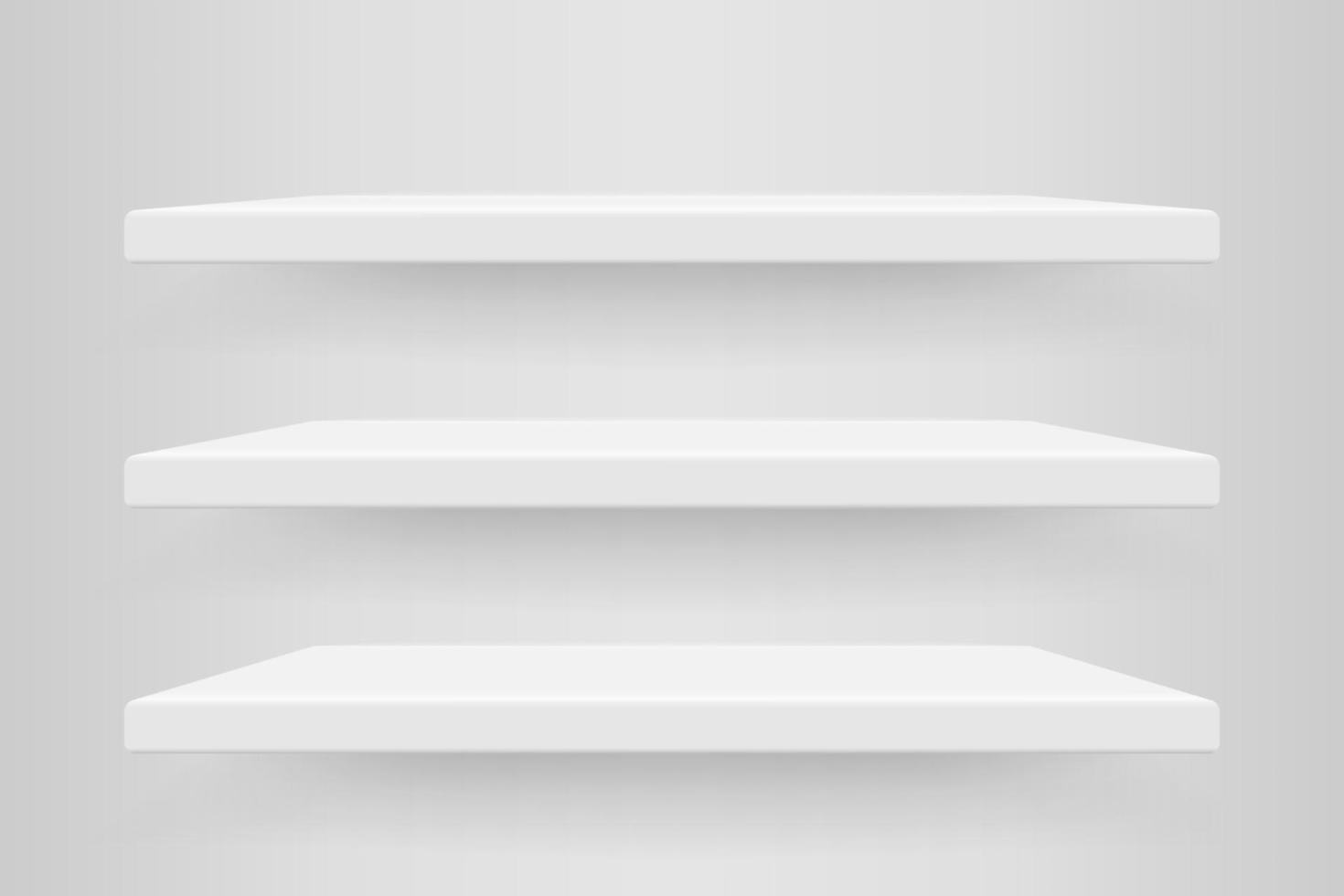 Empty white color shelf with shadow background. vector