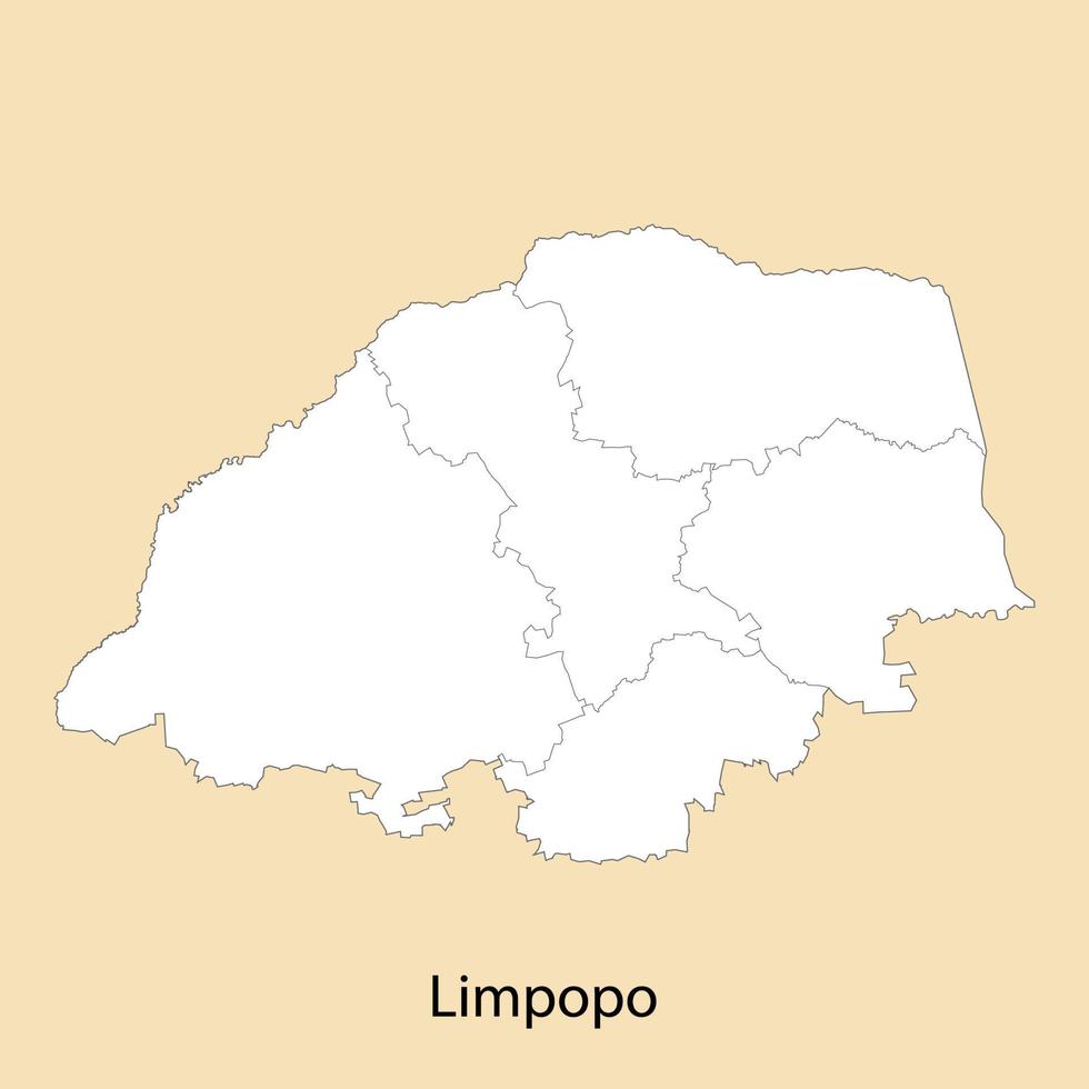 alto calidad mapa de limpopo es un región de sur África vector