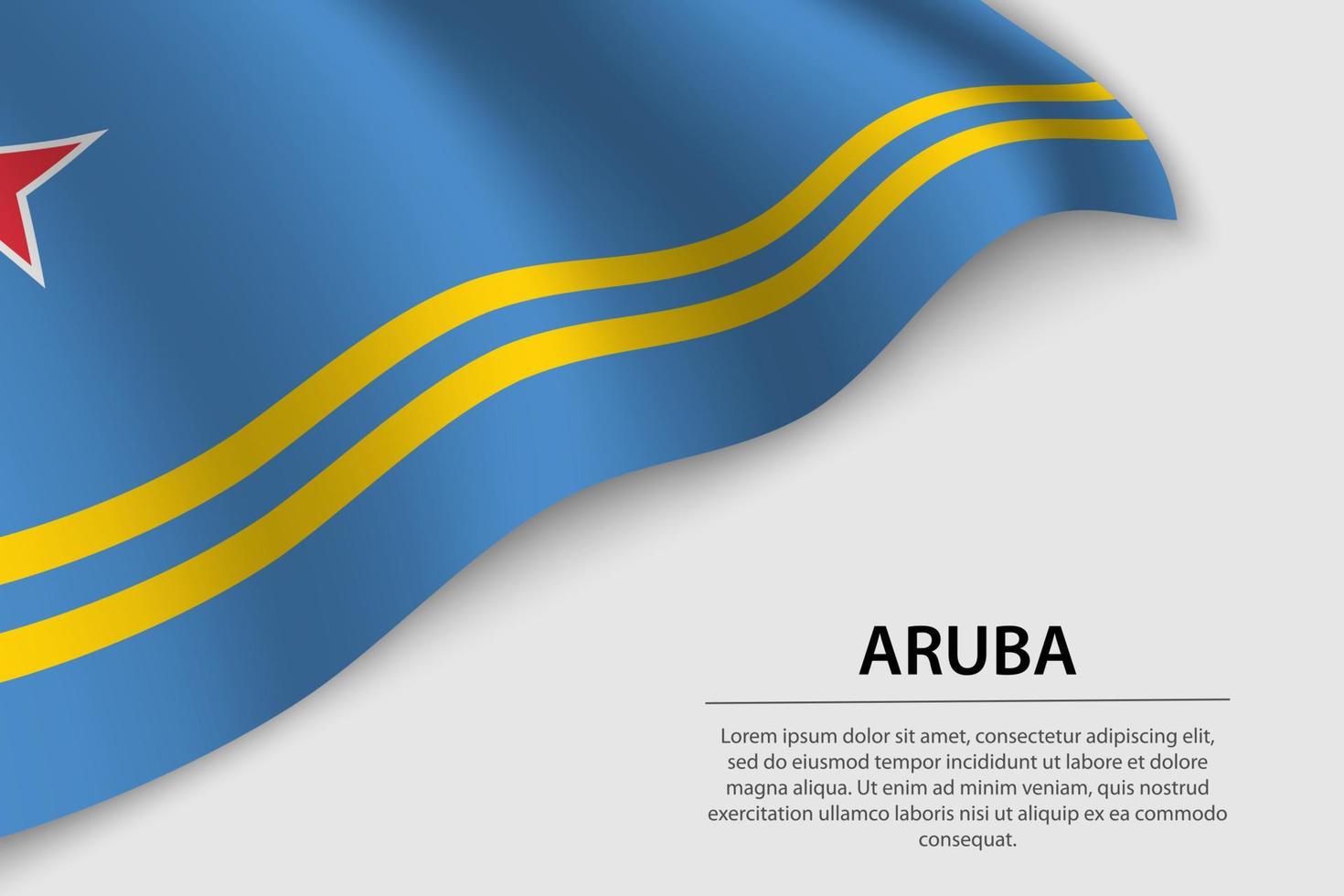 ola bandera de aruba en blanco antecedentes. bandera o cinta vector