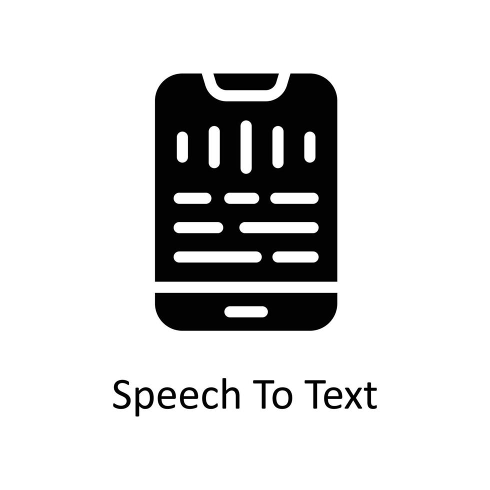 Speech To Text Vector   Solid Icons. Simple stock illustration stock