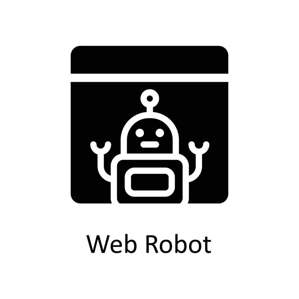 Web Robot Vector   Solid Icons. Simple stock illustration stock