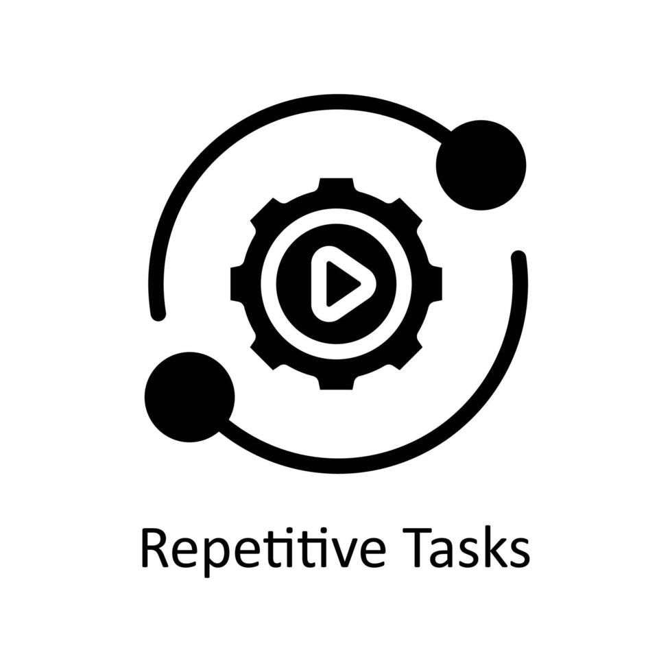 Repetitive Tasks Vector   Solid Icons. Simple stock illustration stock