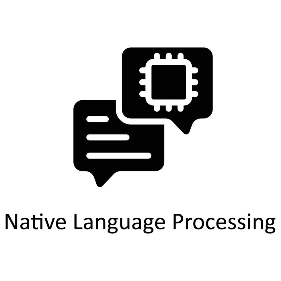 Native Language Processing  Vector   Solid Icons. Simple stock illustration stock