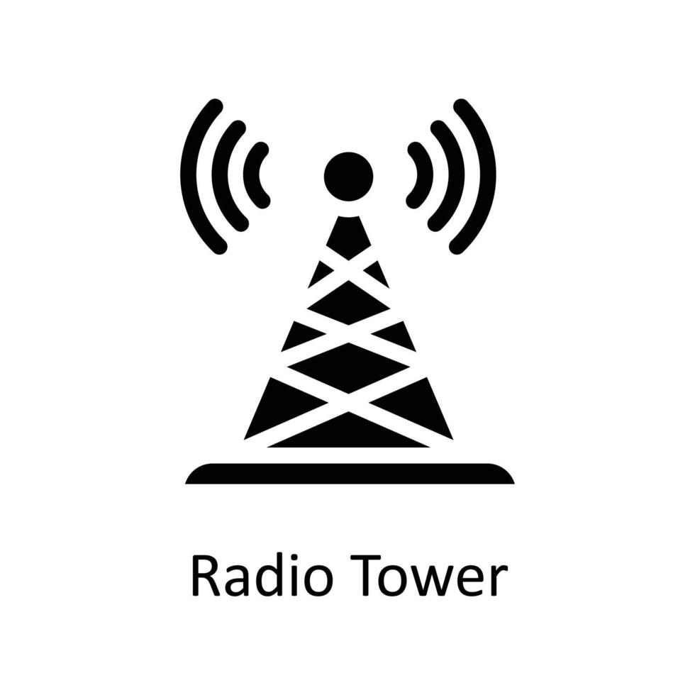 Radio Tower Vector Solid Icons. Simple stock illustration stock