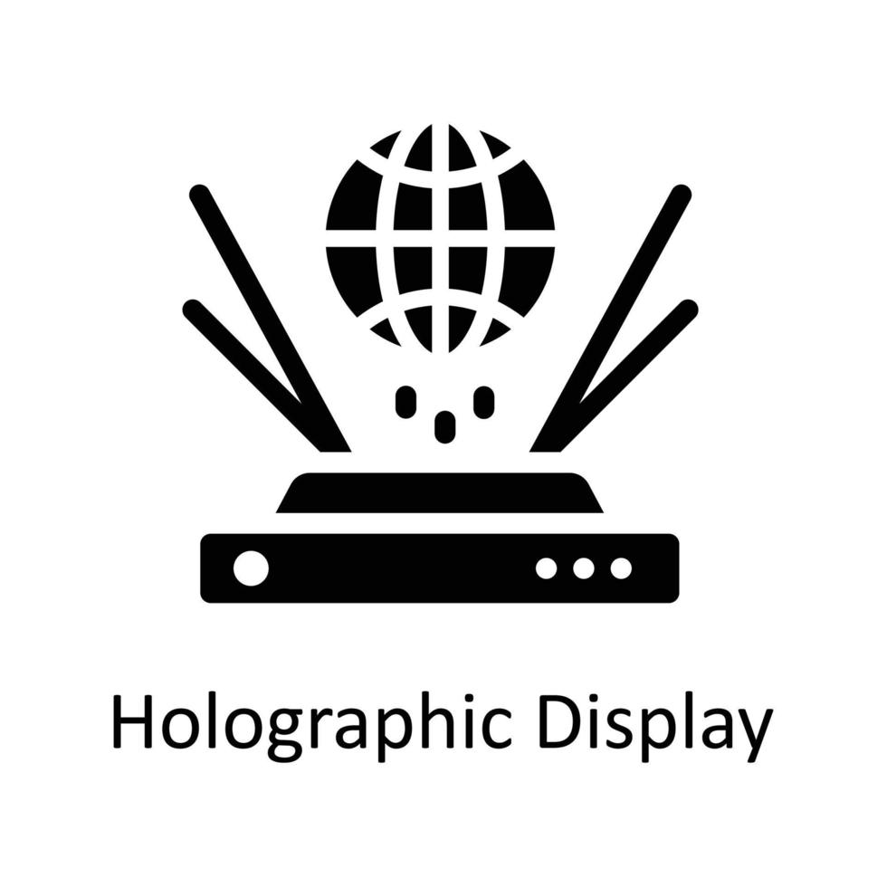 Holographic Display Vector   Solid Icons. Simple stock illustration stock