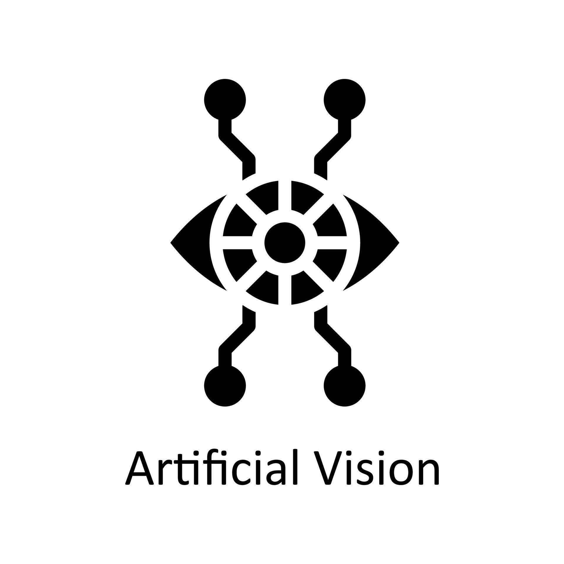 Artificial Vision Vector Solid Icons. Simple stock illustration stock