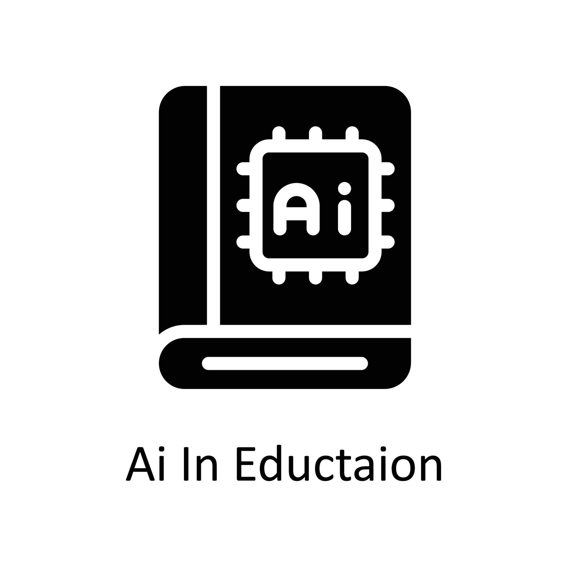 Ai In education Vector Solid Icons. Simple stock illustration stock ...