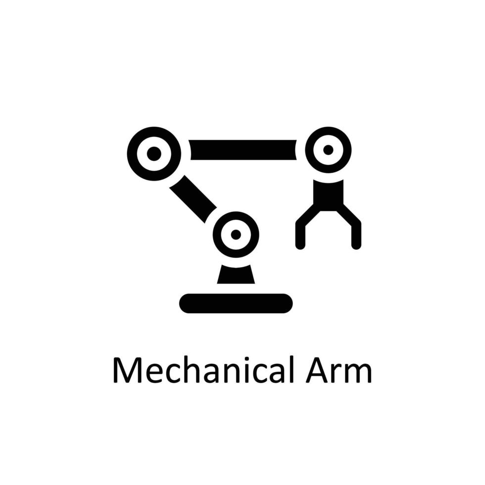Mechanical Arm Vector   Solid Icons. Simple stock illustration stock