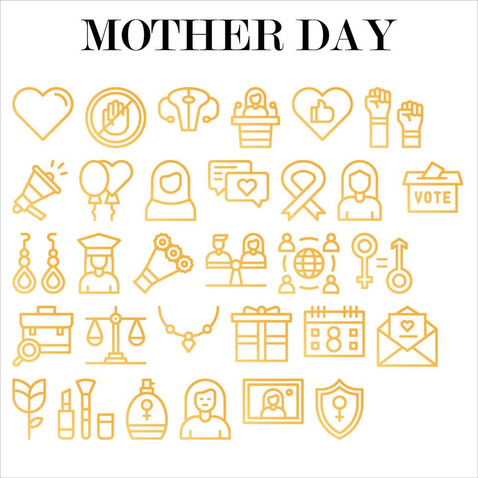 MOTHER DAY ICON LINE FILLED PACK FOR DOWNLOAD vector