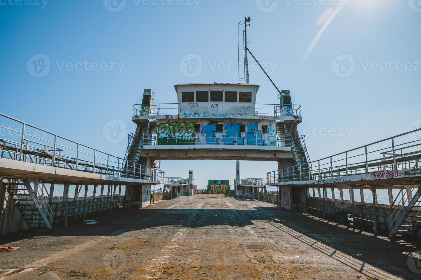 Abandoned ferry boat photo