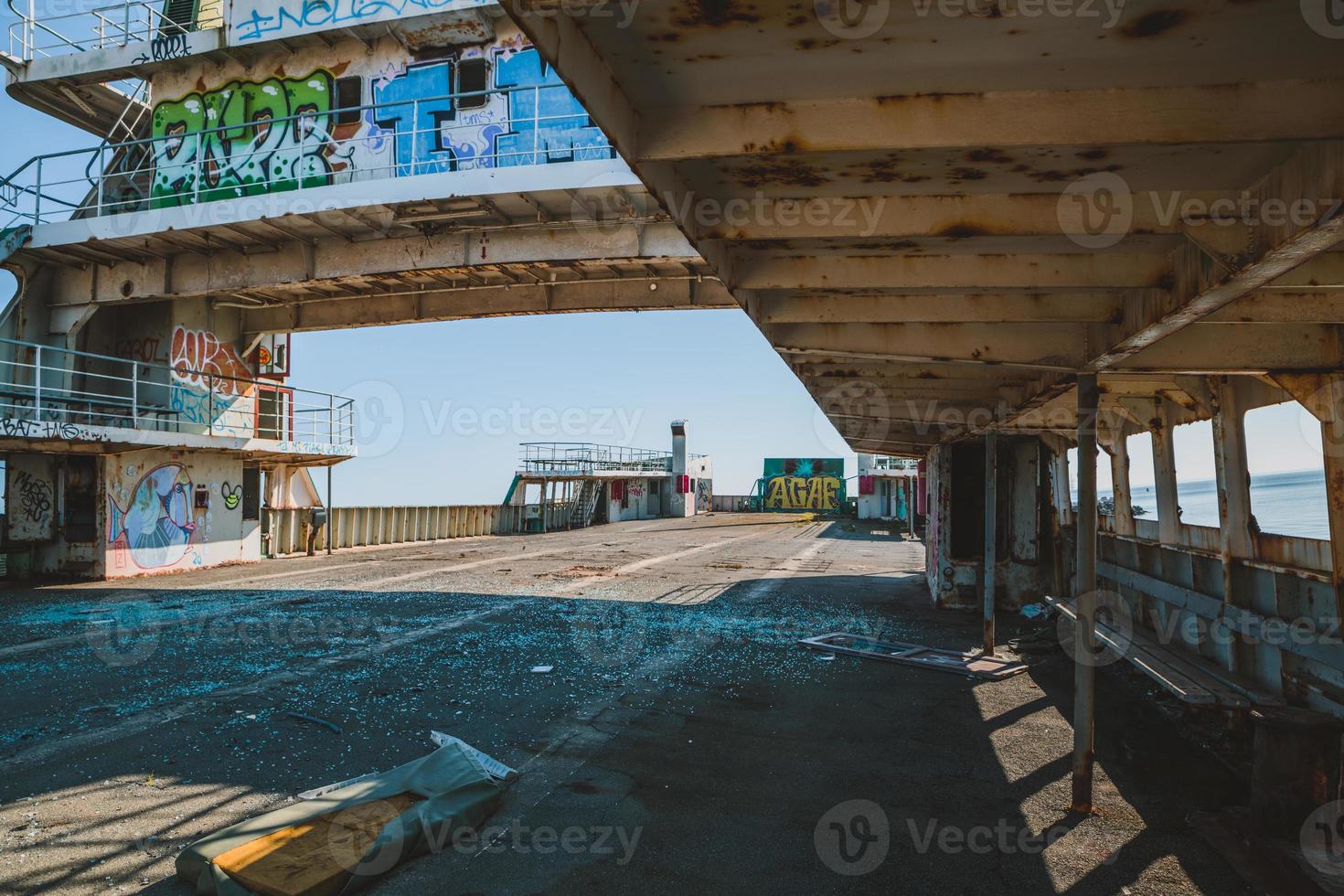 Abandoned ferry boat photo