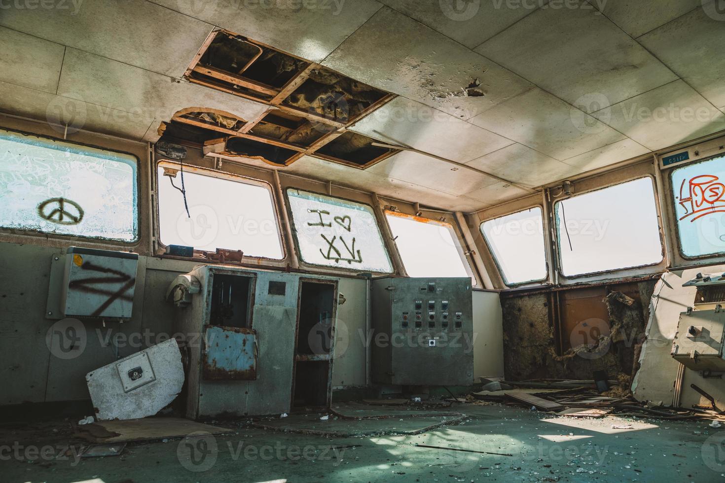 Abandoned ferry boat photo