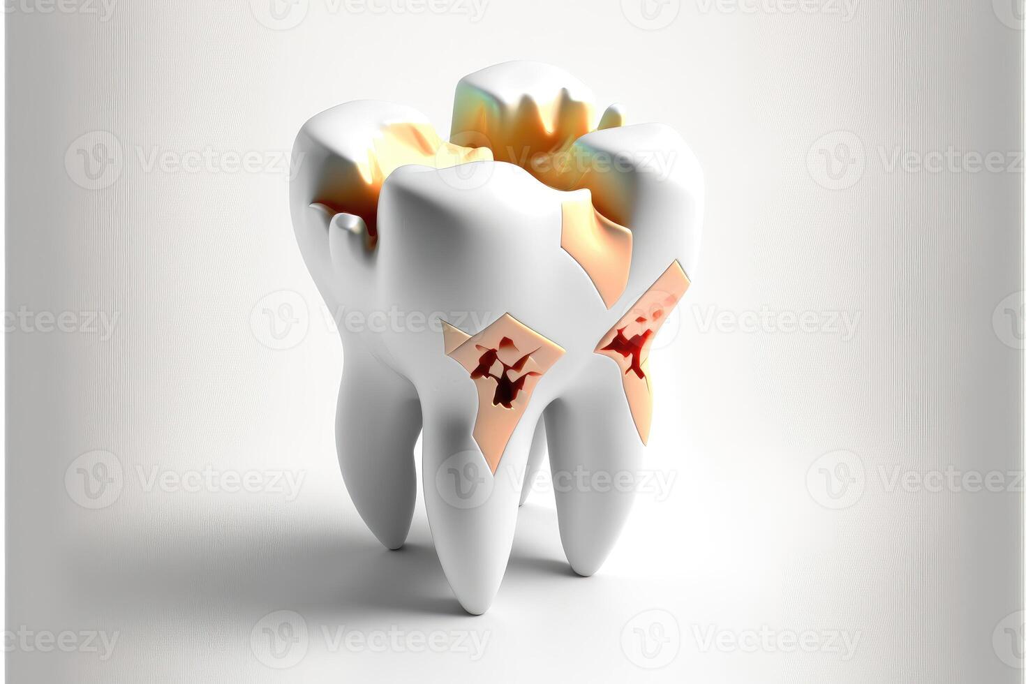 Tooth decay. Mouth and teeth health concept. Various dental diseases. Design for banner, designer, dental clinic or hospital. photo
