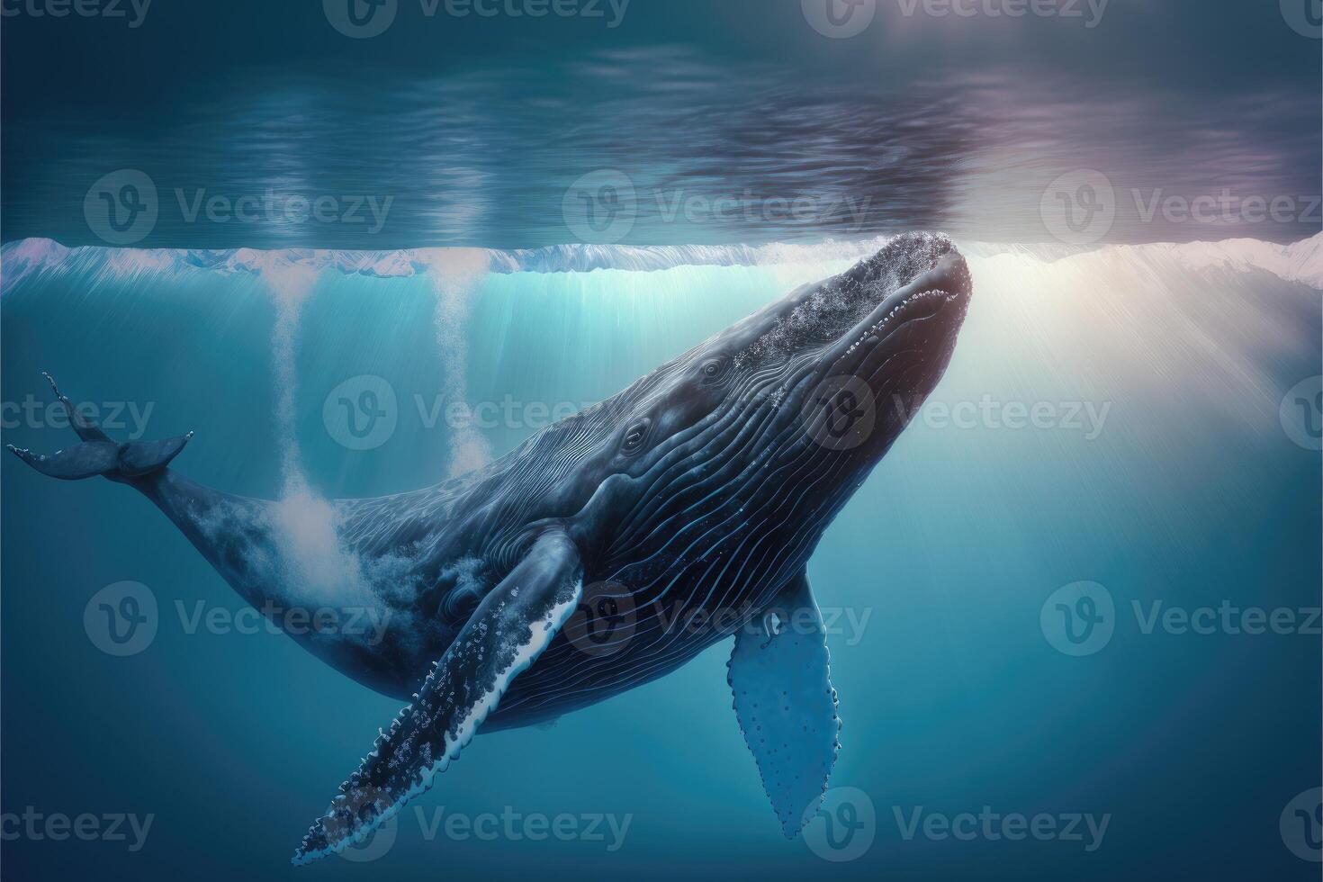 Humpback whale in the ocean. photo