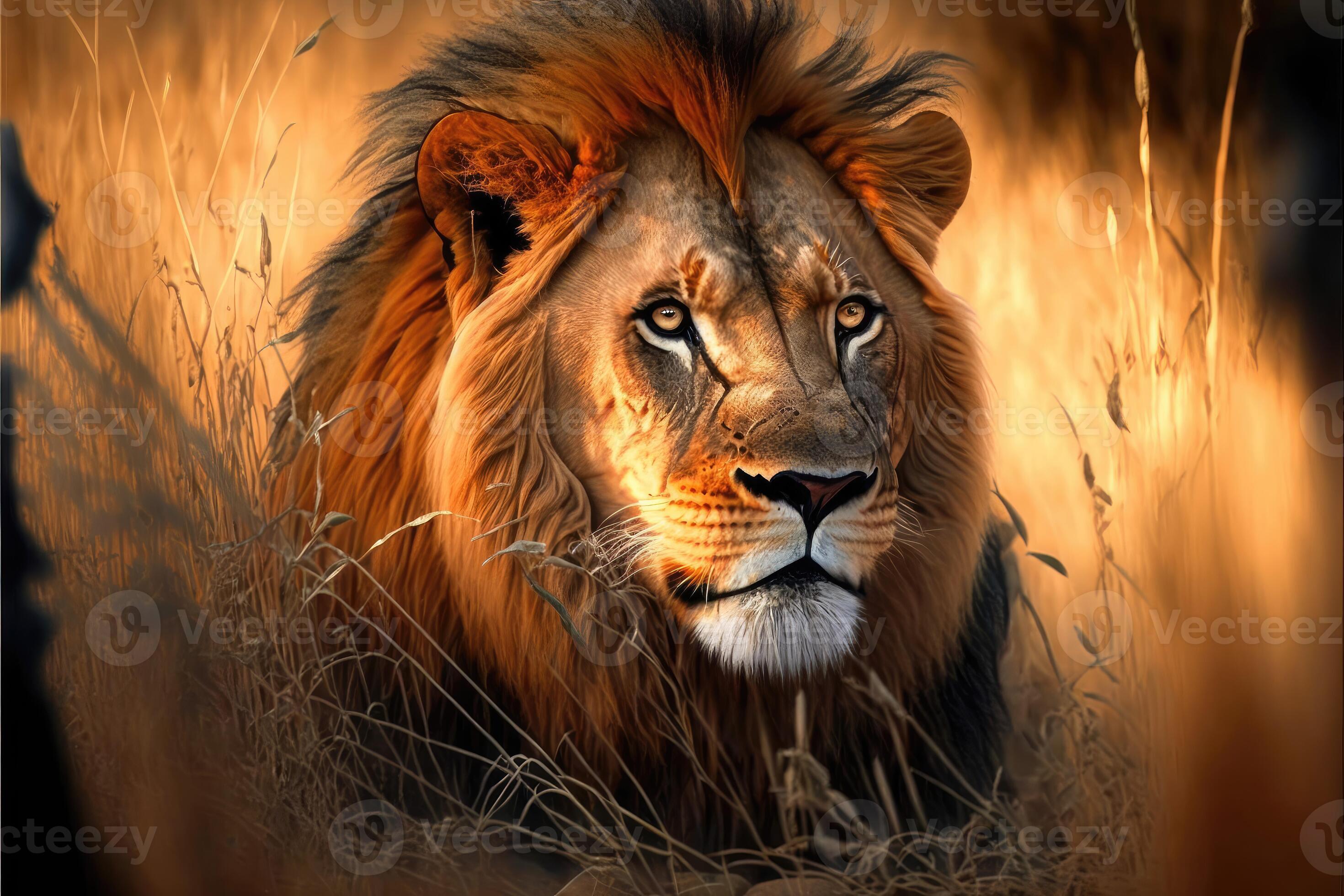 Majestic lion, king of the savannah, roams Africa grassy plains generated  by AI 29702828 Stock Photo at Vecteezy
