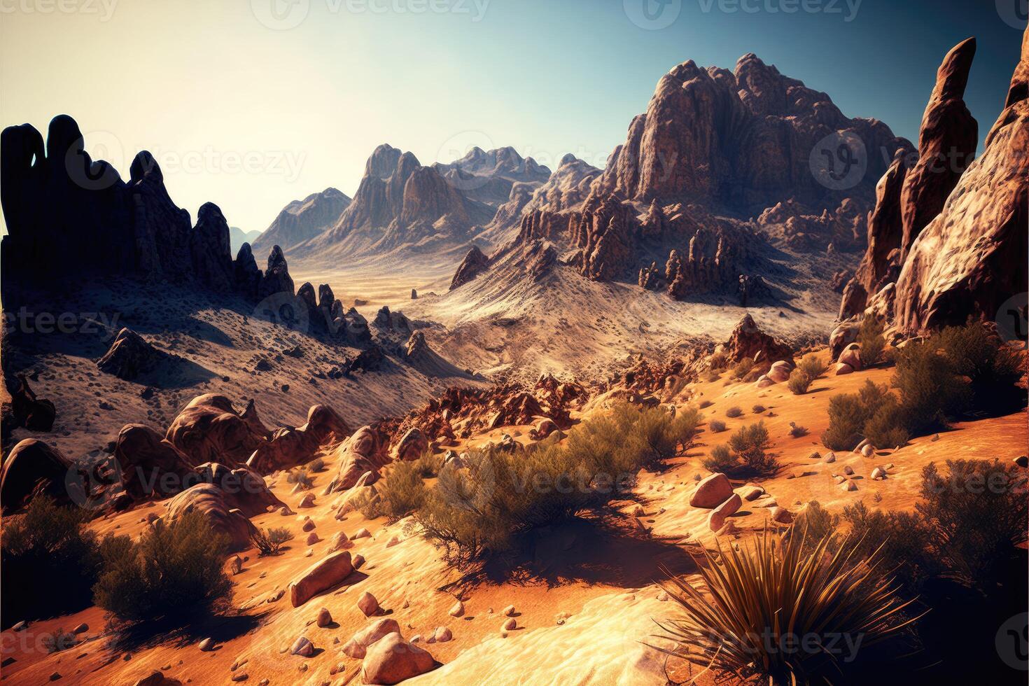 Rugged desert terrain abstract background. photo