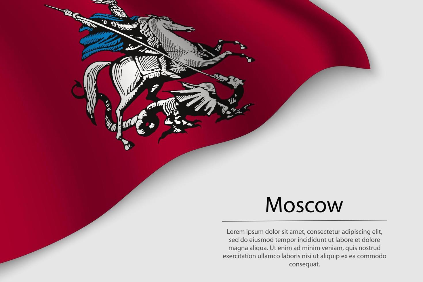 ola bandera de Moscú es un región de Rusia vector