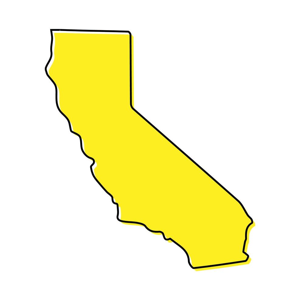 Simple outline map of California is a state of United States. St vector