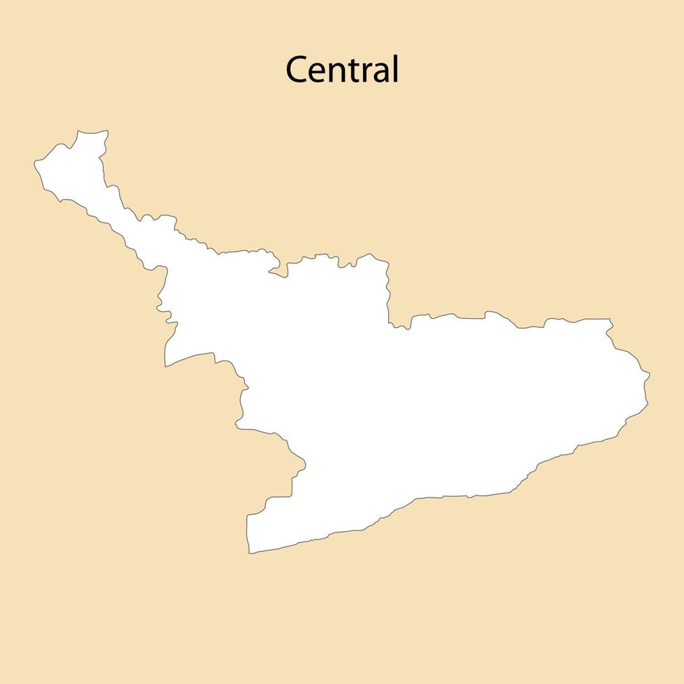High Quality map of Central is a region of Ghana vector