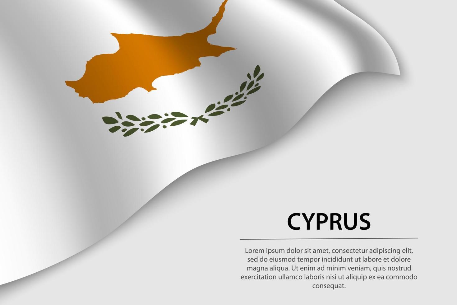 Wave flag of Cyprus on white background. Banner or ribbon vector