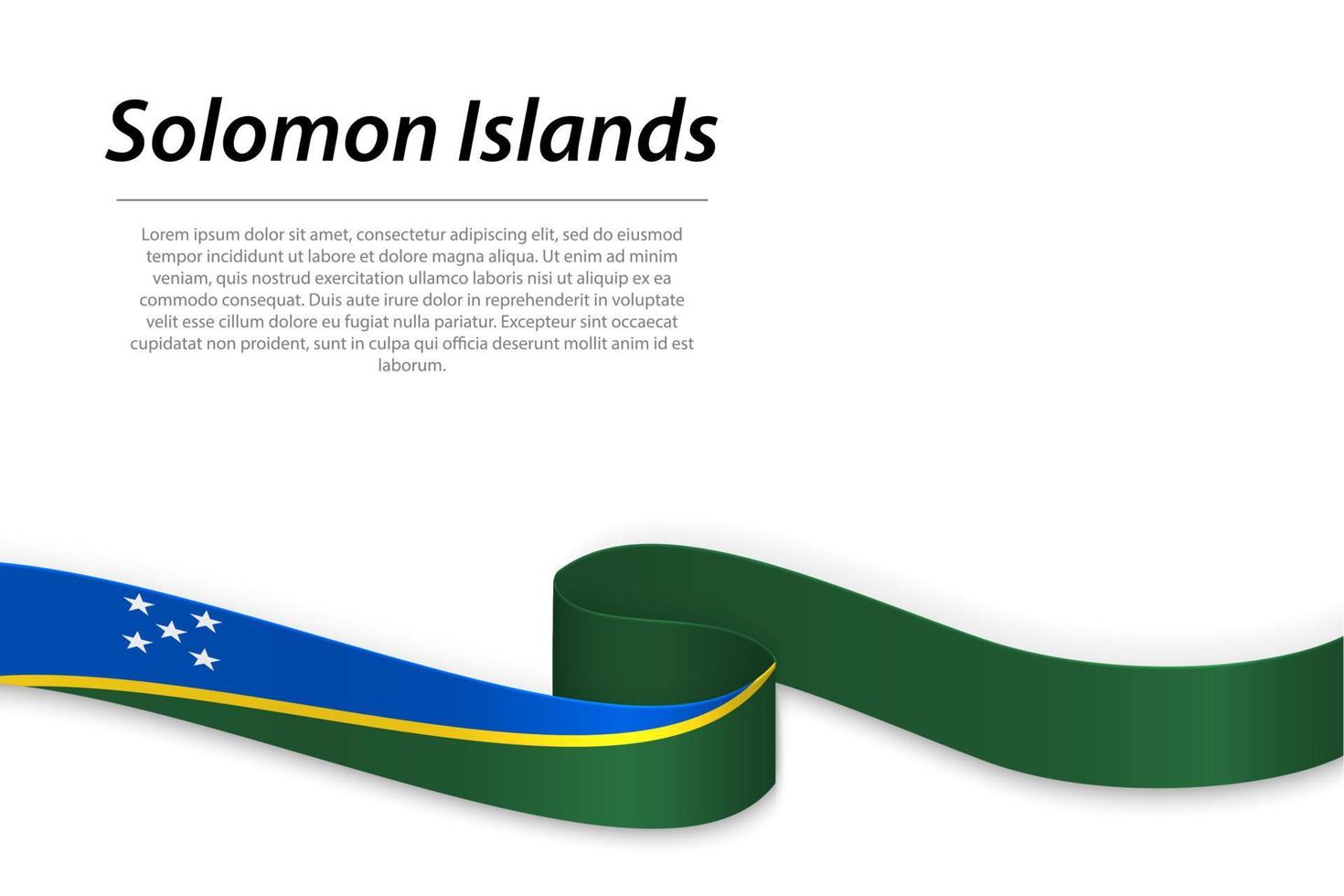 Waving ribbon or banner with flag of Solomon Islands vector