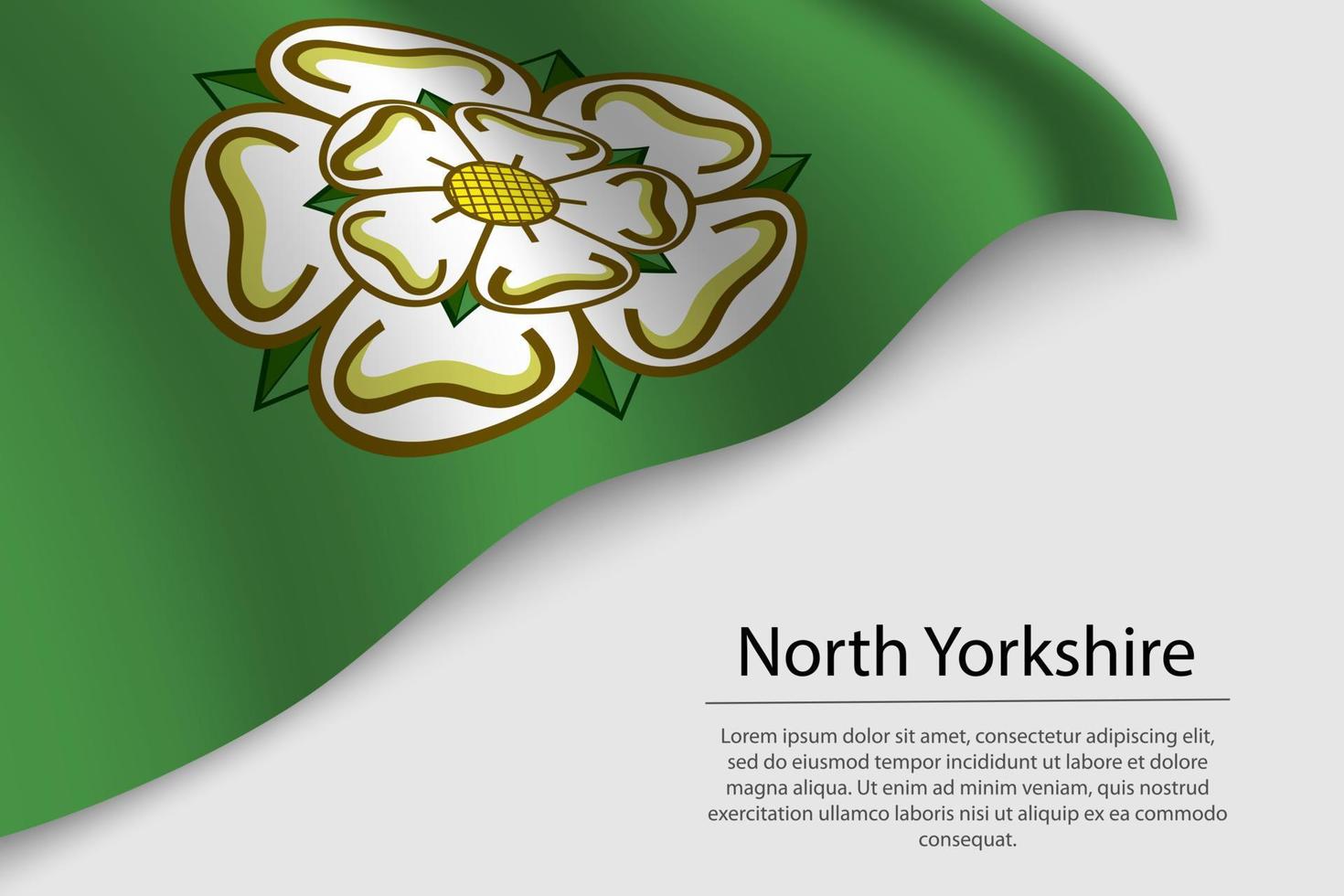 Wave flag of North Yorkshire is a county of England. Banner or r vector