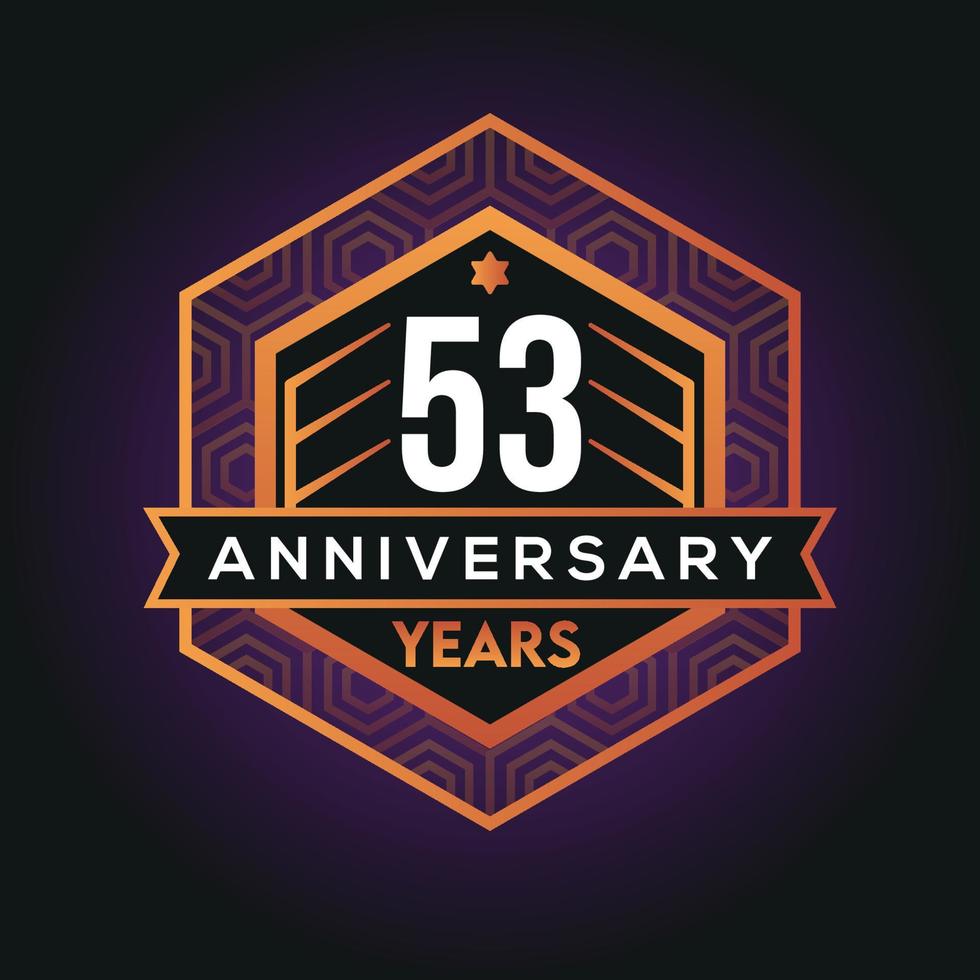 53º año aniversario celebracion resumen logo diseño en ventaja negro antecedentes vector modelo