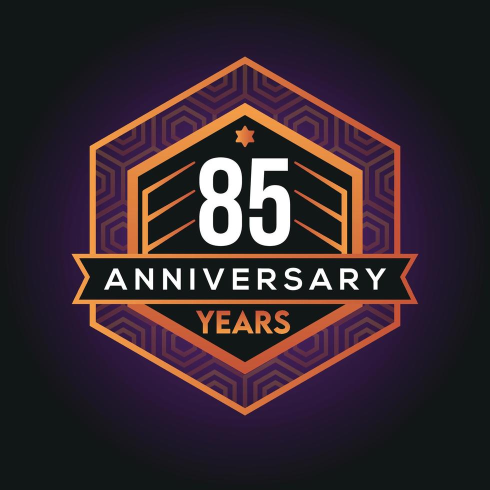 85th year anniversary celebration abstract logo design on vantage black background vector template