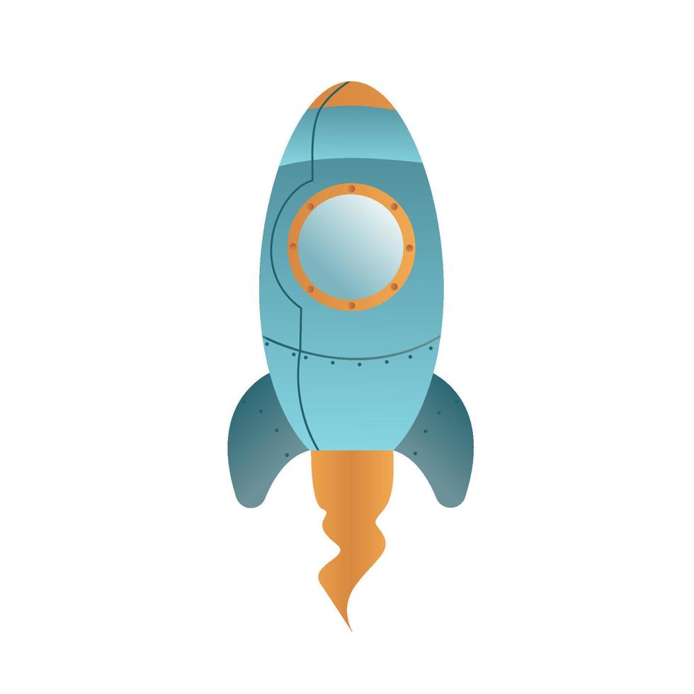 A space rocket isolated on a white background. Vector illustration.