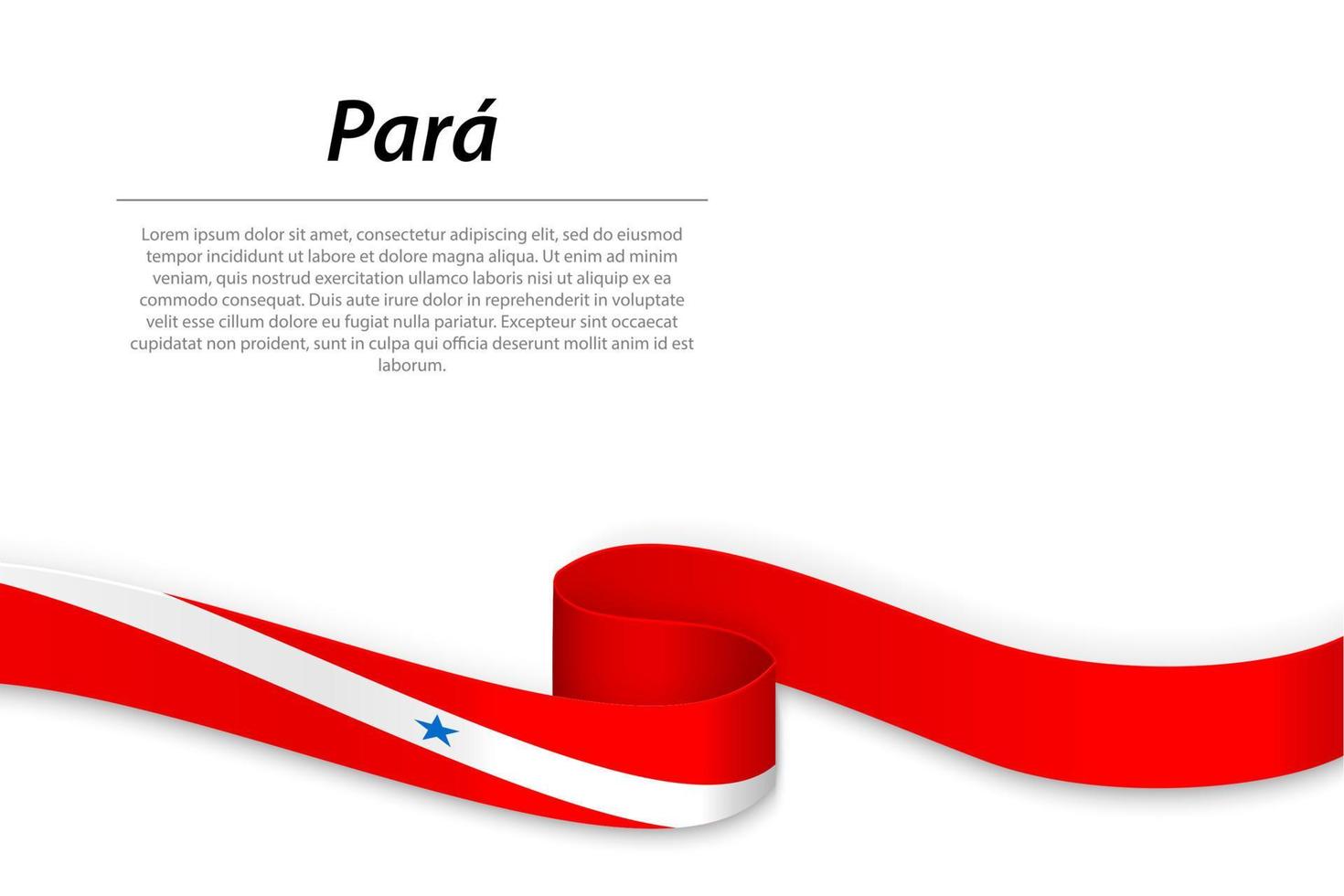 Waving ribbon or banner with flag of Para vector