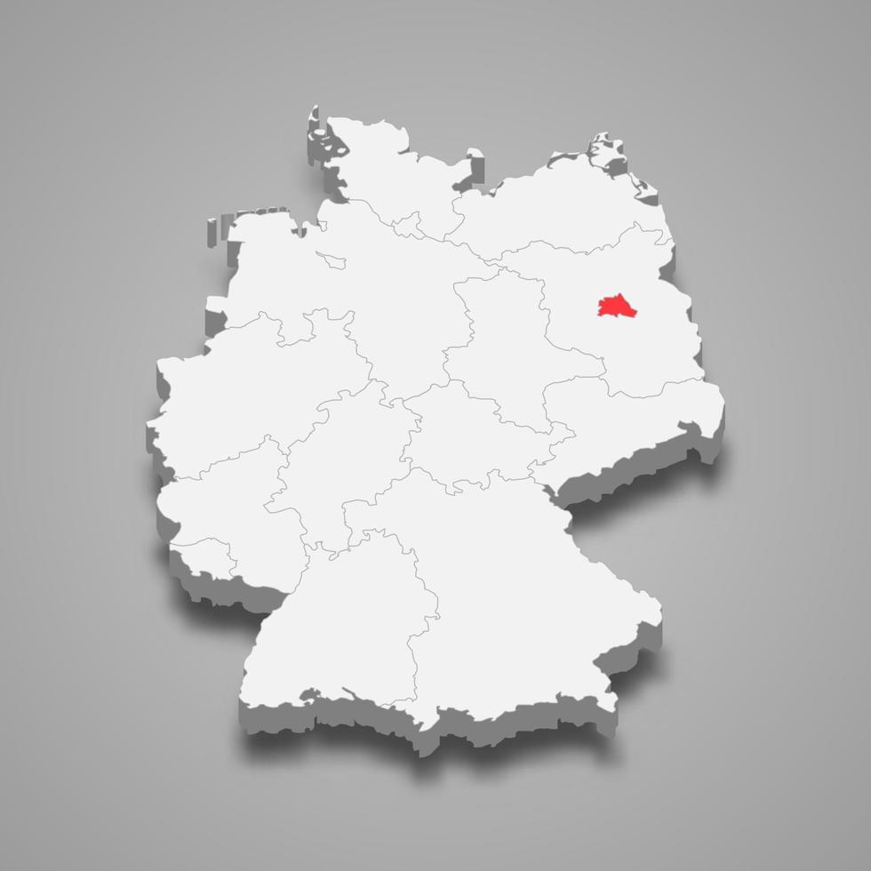 state location within Germany 3d map Template for your design vector
