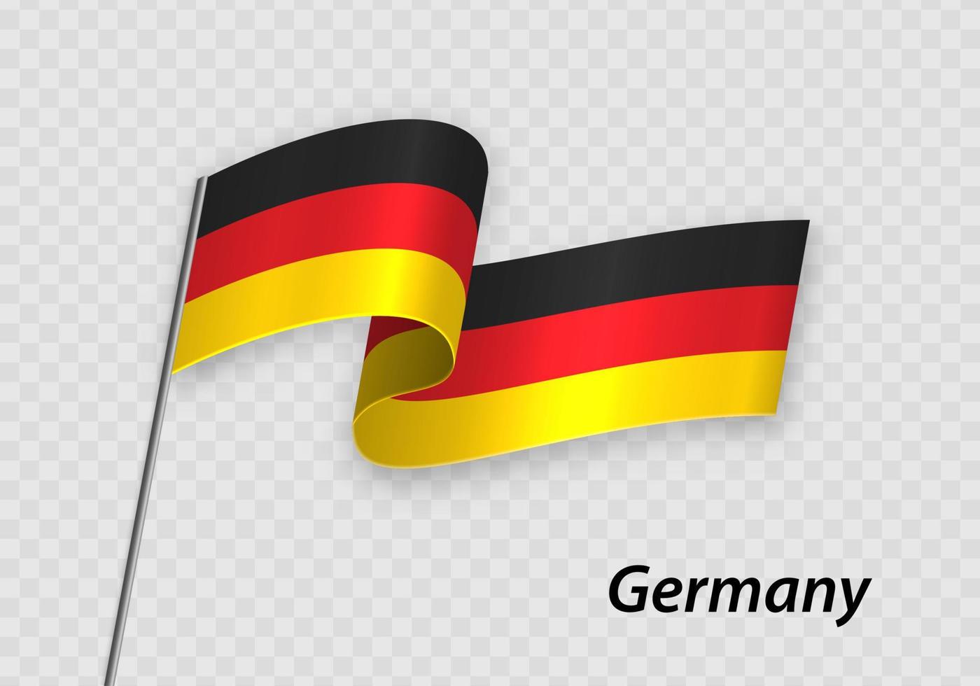 ondulación bandera de Alemania en asta de bandera. modelo para independencia día vector