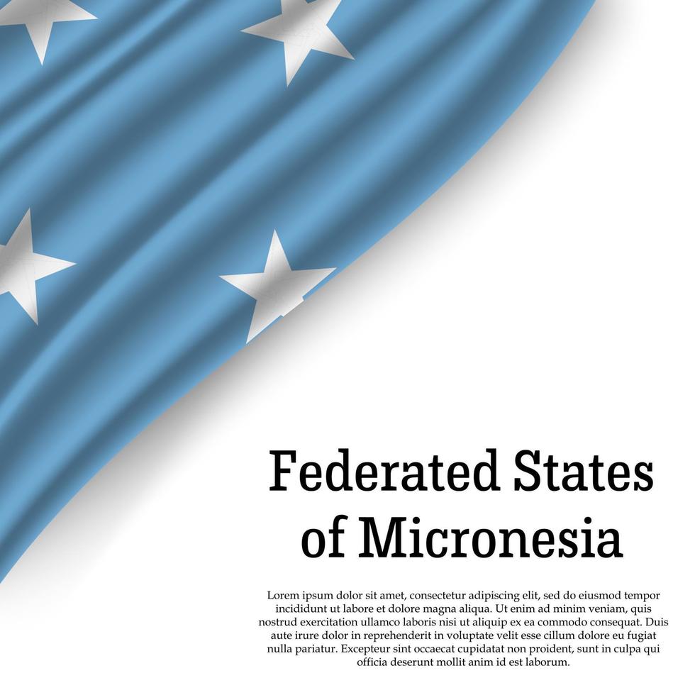 ondulación bandera de federado estados de micronesia vector