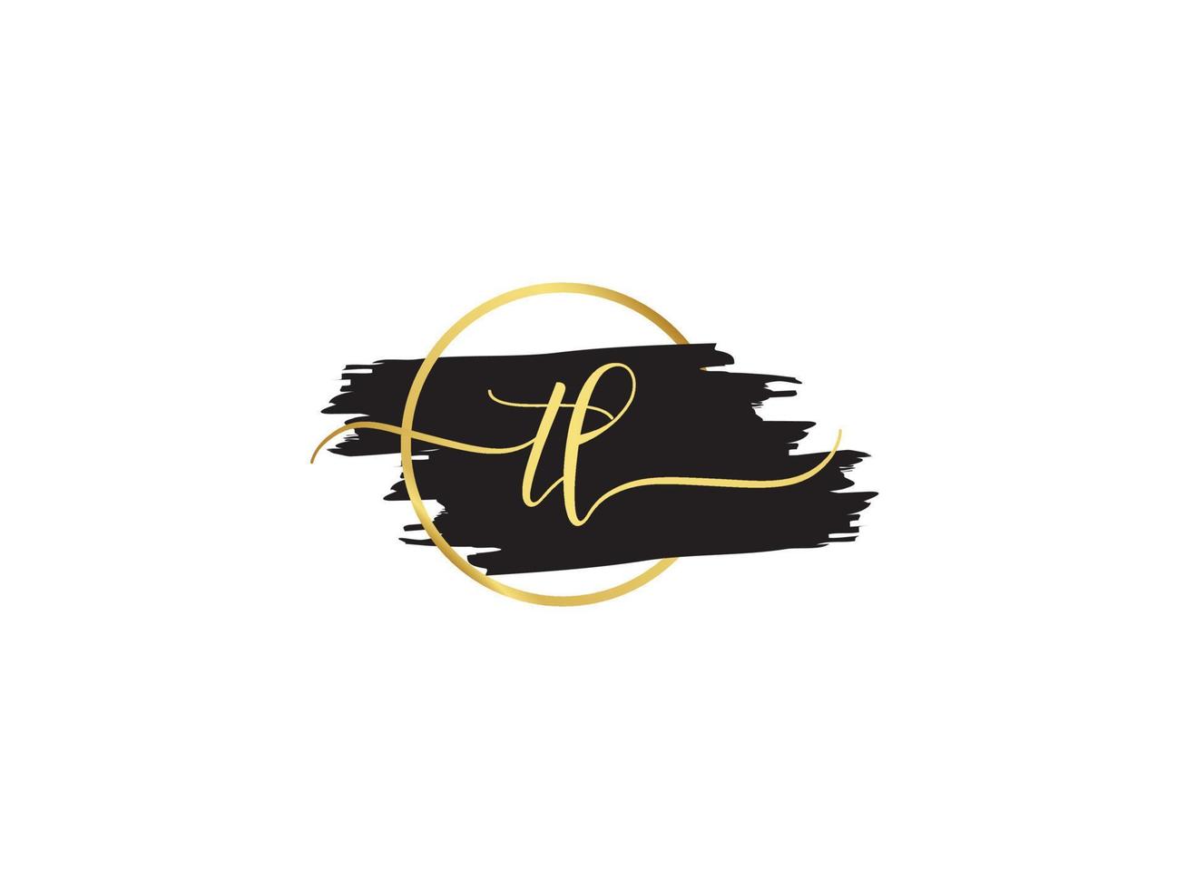 Feminine Tl Signature Logo, Initial TL Fashion Letter Logo Design vector
