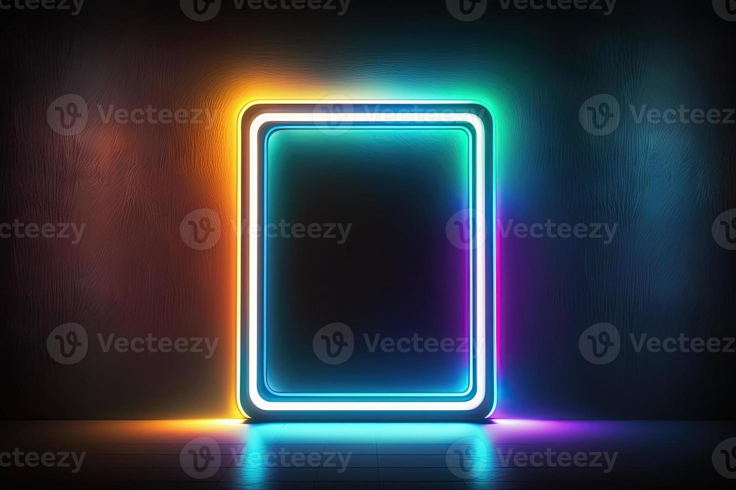 Technology-inspired Mockup with Neon Lighting Effect photo