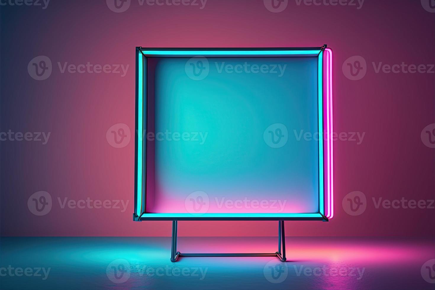 Futuristic Geometric Shape Frame with Electric Glow photo