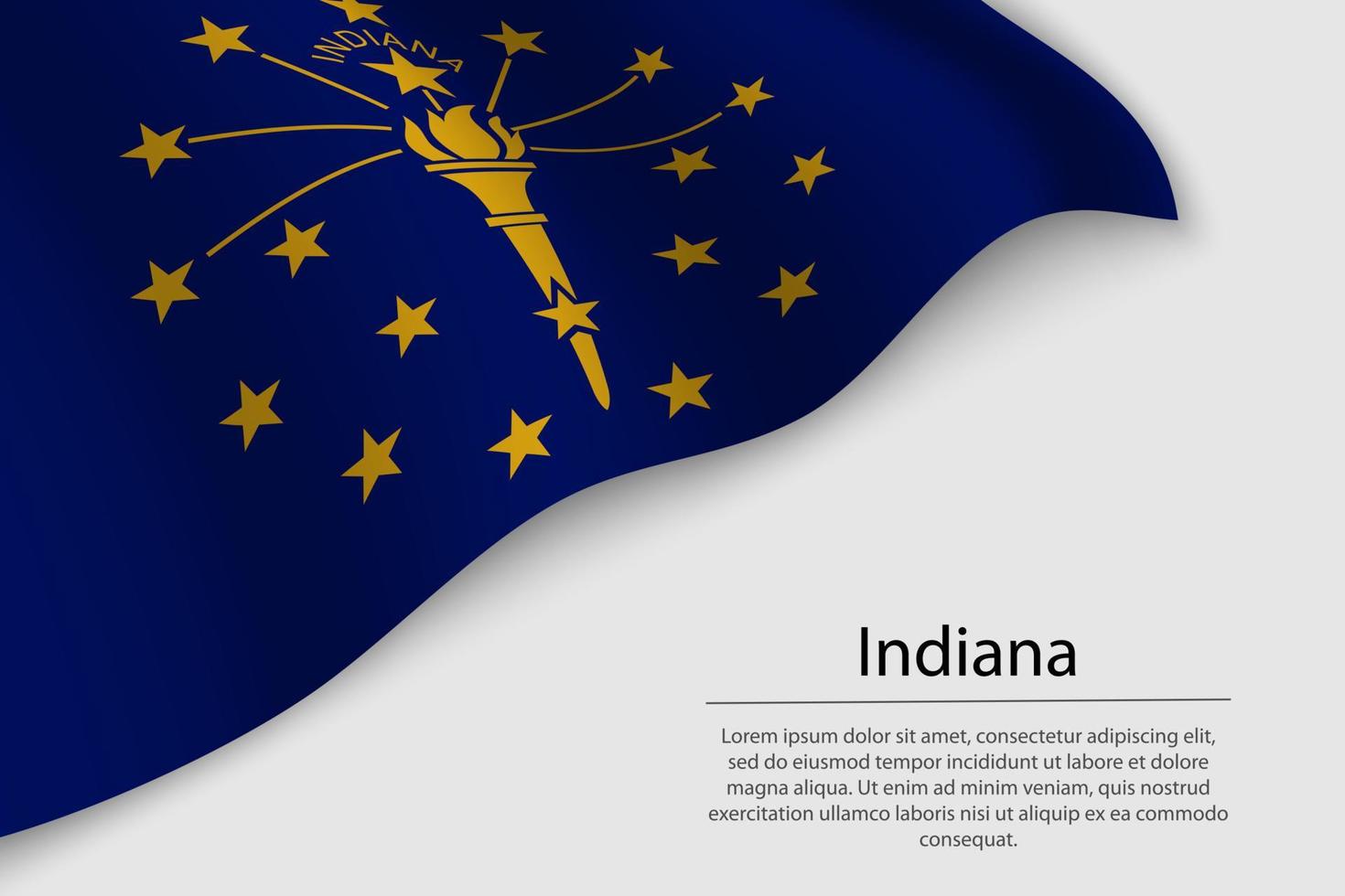 Wave flag of Indiana is a state of United States. vector