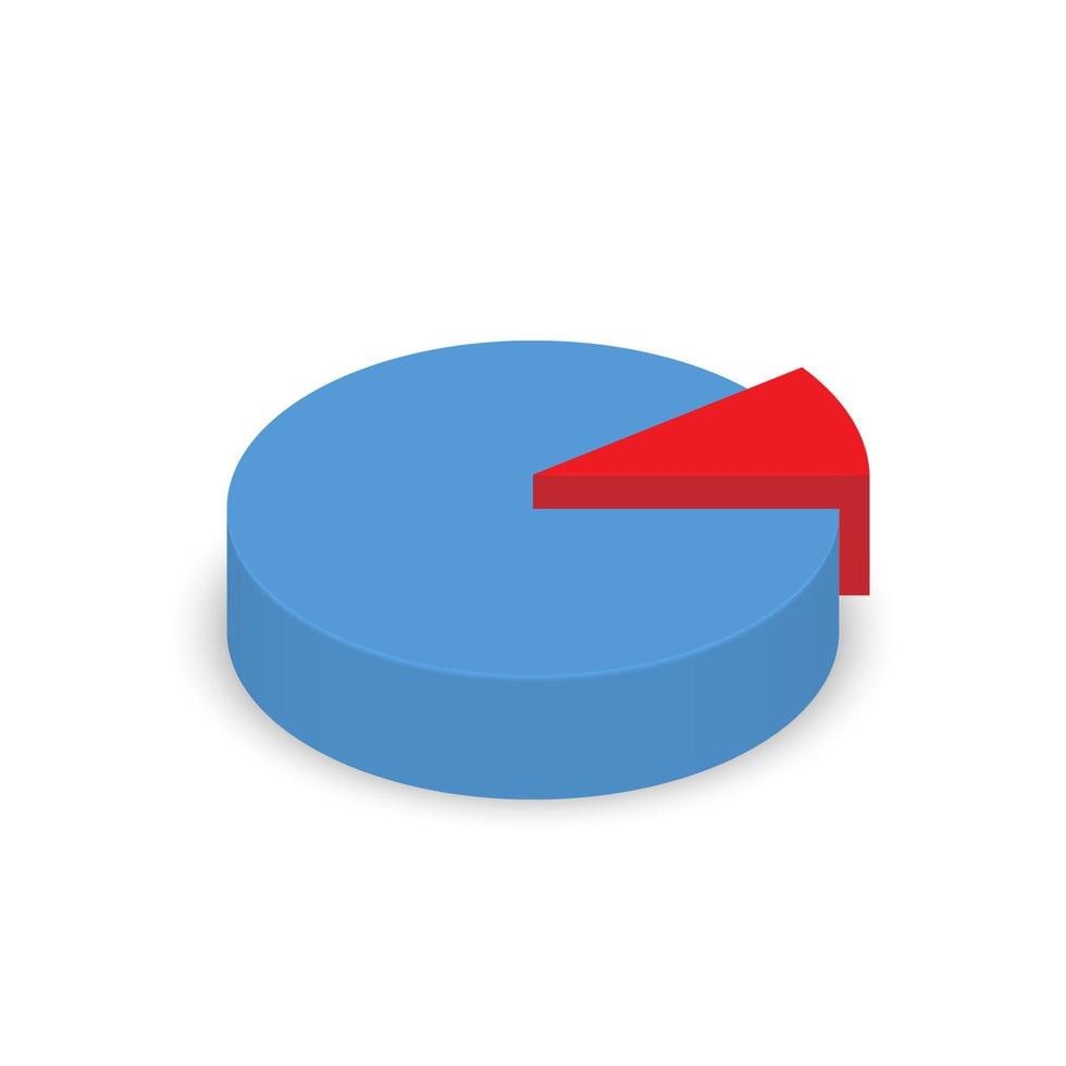 3d circulo por ciento infografía. redondo gráfico en blanco antecedentes vector