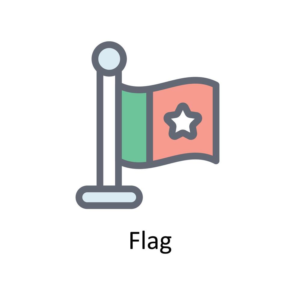 Flag  Vector Fill outline Icons. Simple stock illustration stock