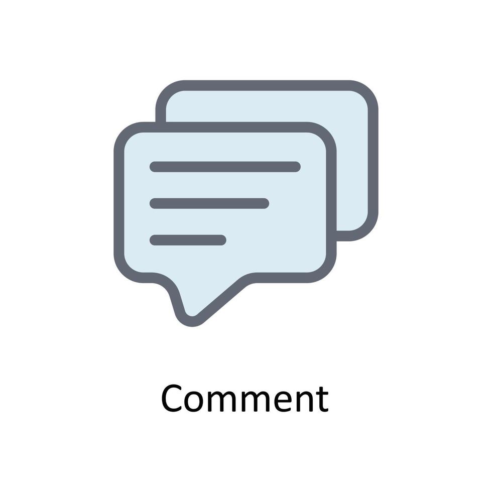 Comment Vector Fill outline Icons. Simple stock illustration stock