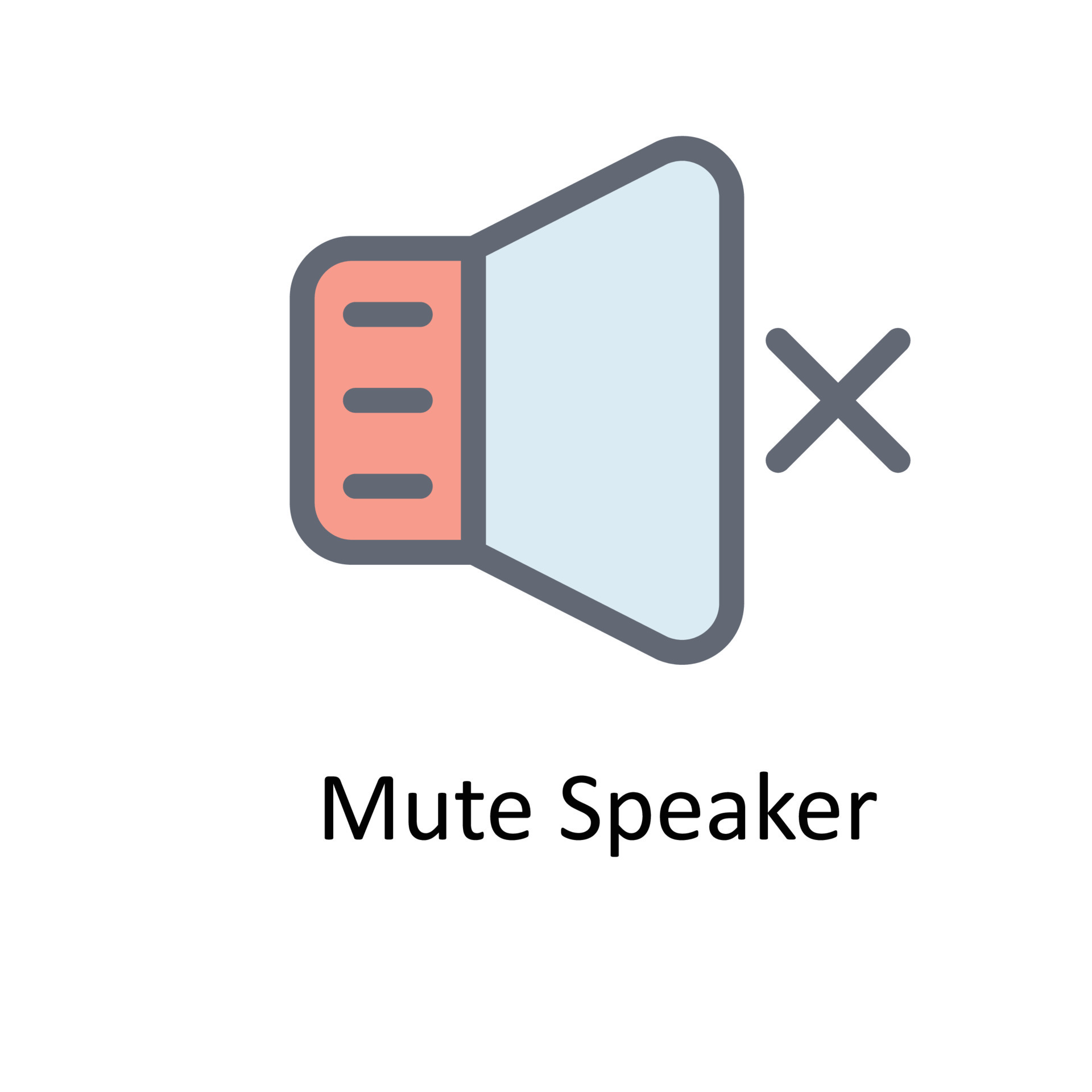 Mute Speaker Vector Fill outline Icons. Simple stock illustration stock