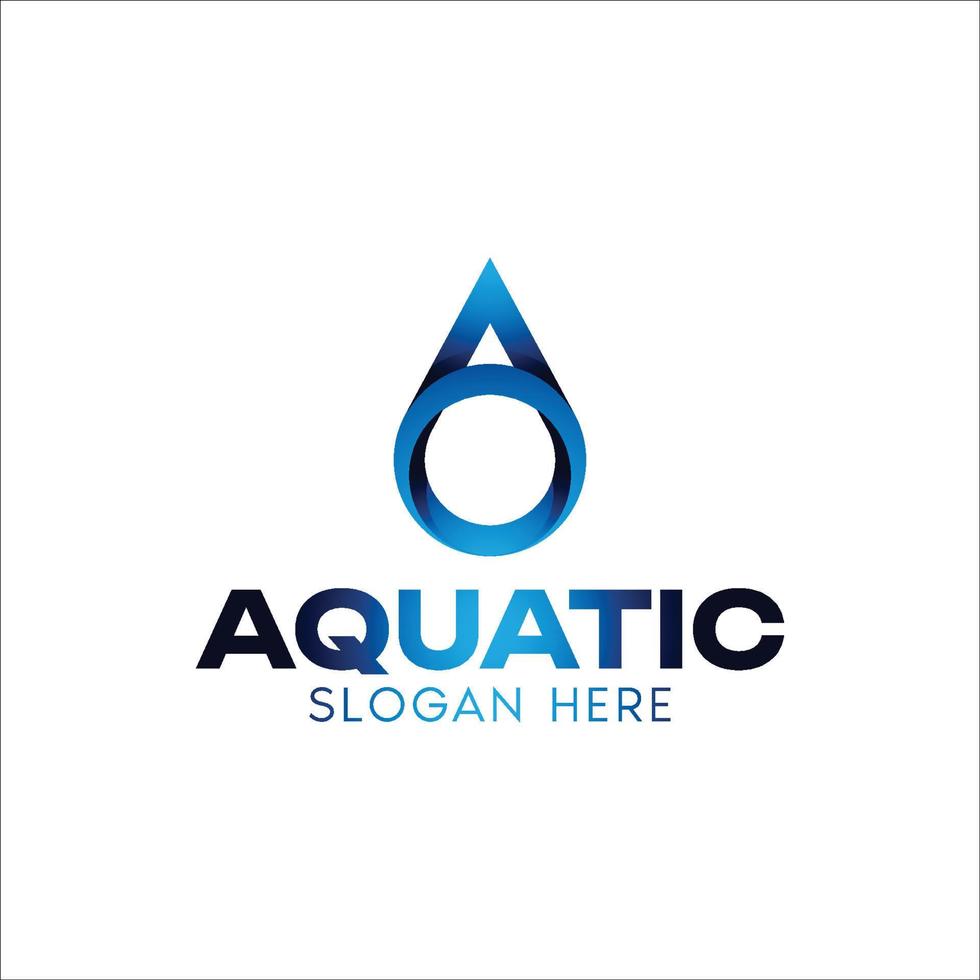 Letter A Aqua Logo Vector Design