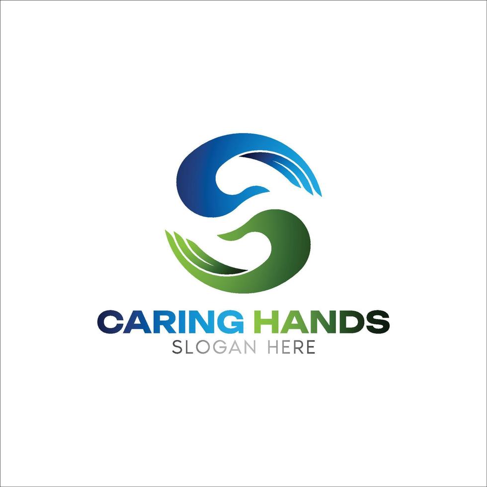 Caring Hands Logo Vector Design