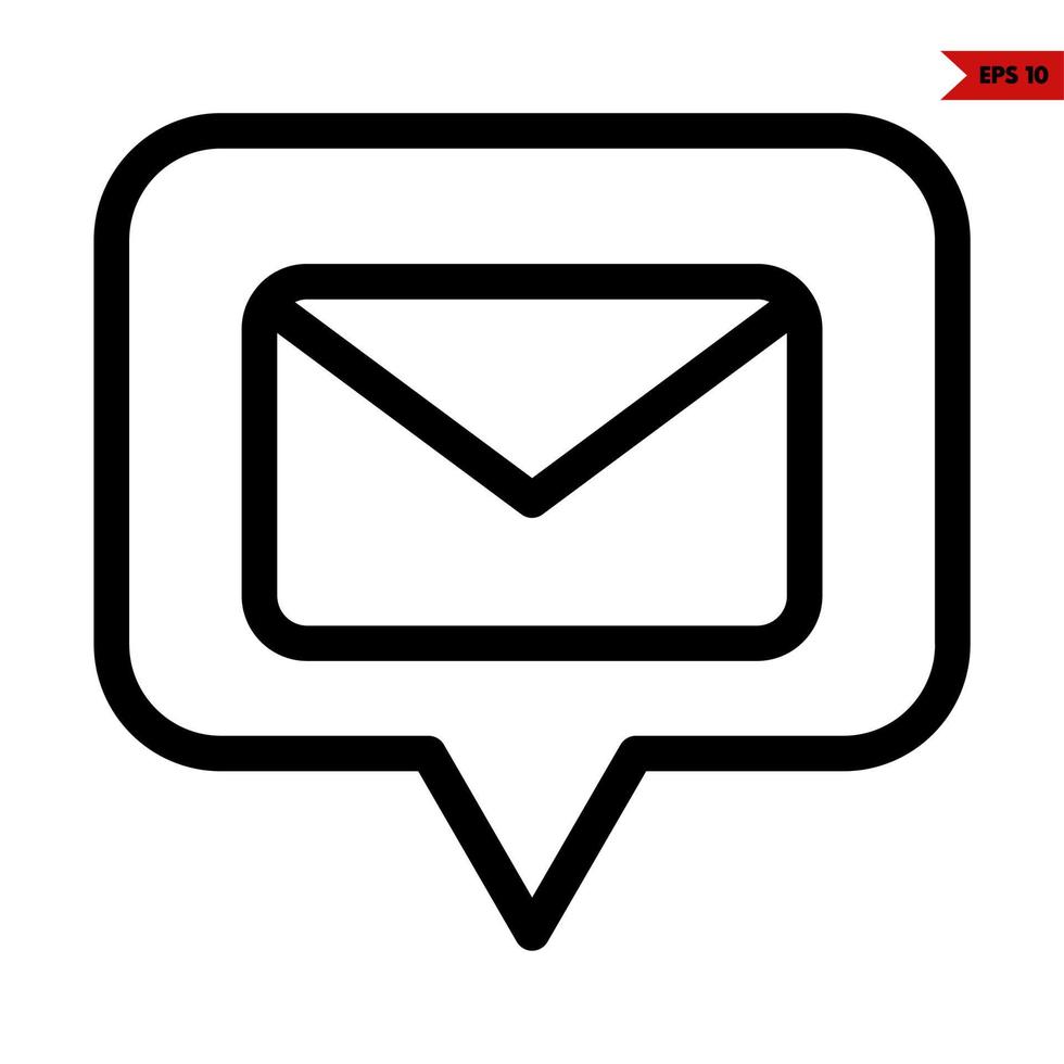 mail in speech bubble line icon vector