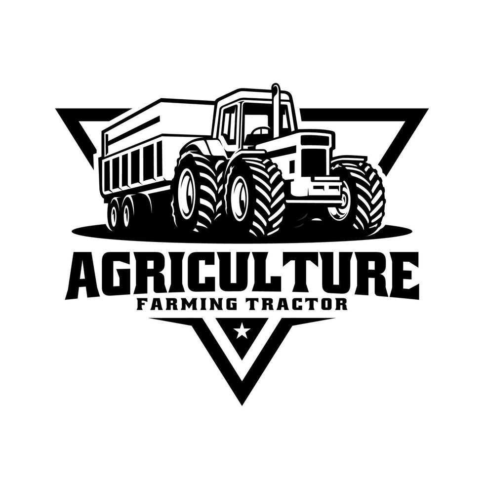 agriculture farming tractor illustration logo vector