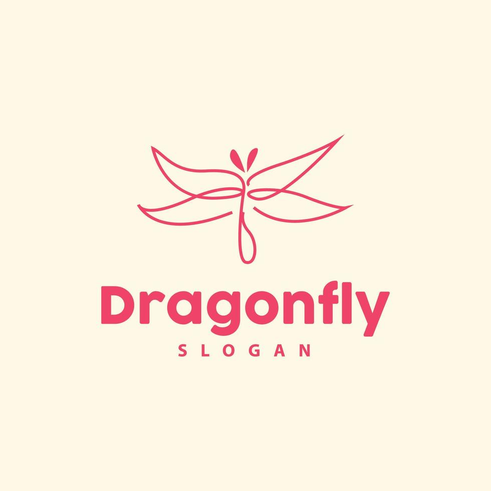 Dragonfly Logo, Flying Animal Vector, Luxurious Elegant Simple Minimalist Design, Illustration Template Icon vector