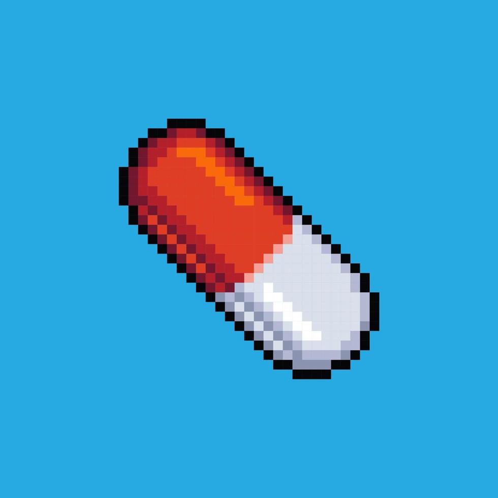 píxel Arte ilustración cápsula píldora. pixelado pastillas médico cápsula pastillas pixelado para el píxel Arte juego y icono para sitio web y vídeo juego. antiguo colegio retro vector