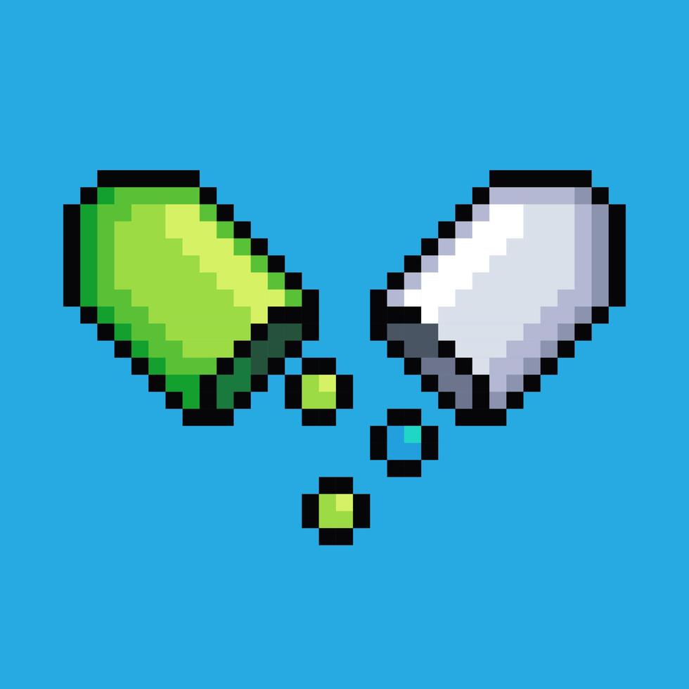 Pixel art illustration capsule pill. Pixelated pills. medical capsule pills pixelated for the pixel art game and icon for website and video game. old school retro. vector