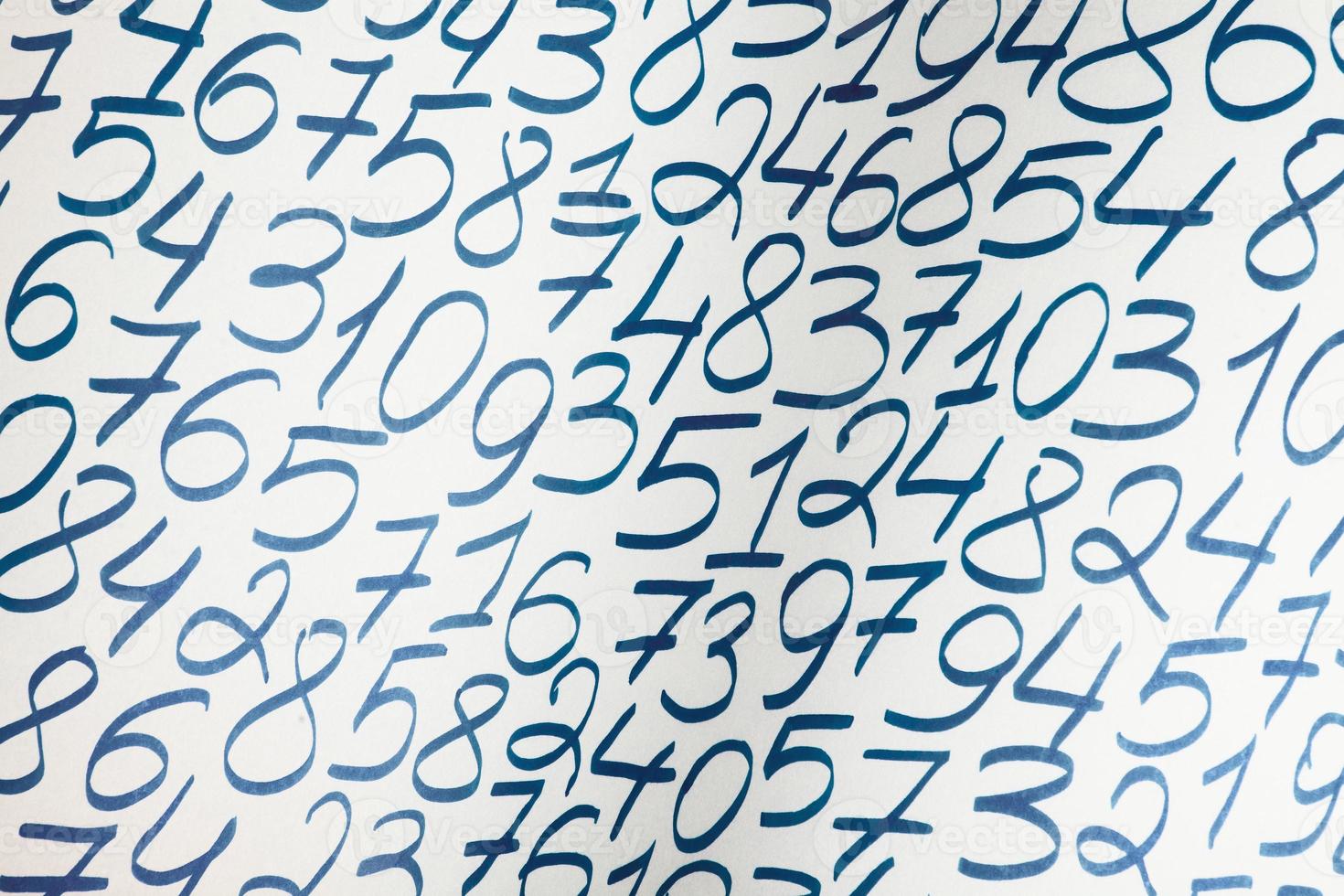 Background of numbers. from zero to nine. Finance data concept. Mathematic. Seamless pattern with numbers. financial crisis concept. Business success. photo