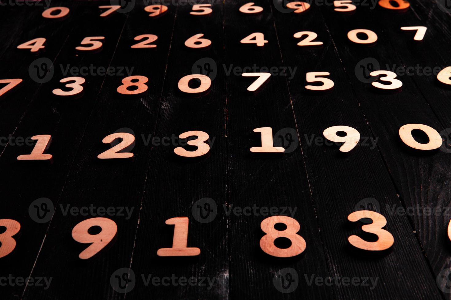 Background of numbers. from zero to nine. Finance data concept. Mathematic. Seamless pattern with numbers. financial crisis concept. Business success. photo